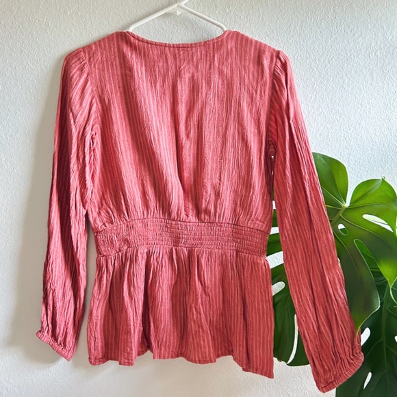 Downeast Pink and White Striped Blouse - Picture 7 of 8